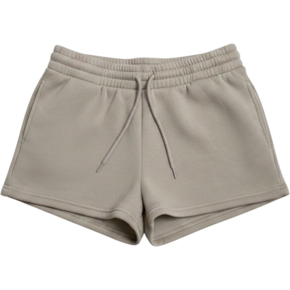 Cult Favorite Fleece Lounge Shorts Womens Size Medium Tan Beige Drawstring